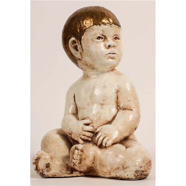 Painted Sculpture of Seated Baby Girl [184036]
