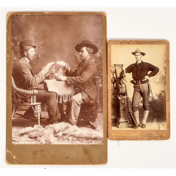 Two Antique Studio Photographs with Firearms incl. Spanish American War [202151]