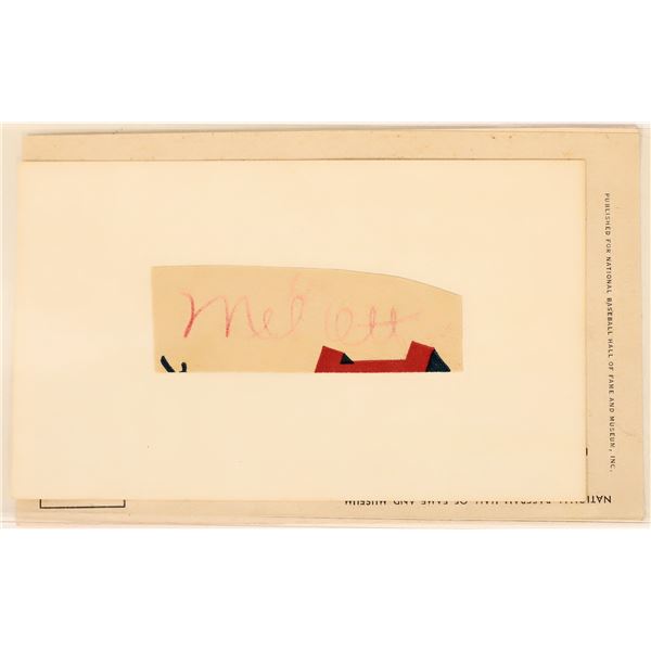 Mel Ott Autograph Cut [182061]