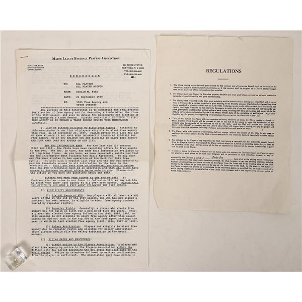 MLB Memo on Free Agency [188871]
