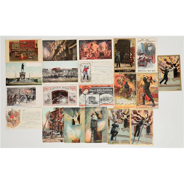 Early Miscellaneous Fire Related Ephemera Postcards (20) [200760]