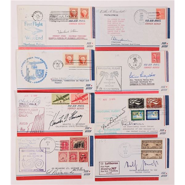 US Comm. Covers - Air, Autographs, 1969-72 (8) [186986]