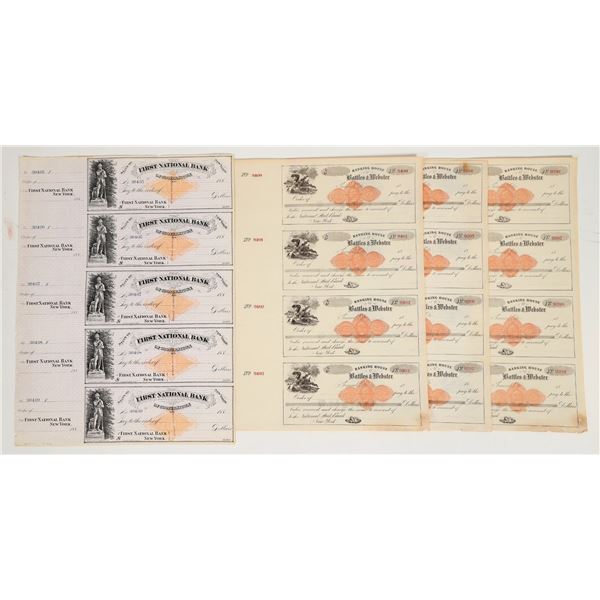 Four Uncut Sheets of Checks with Imprinted Revenues [201558]