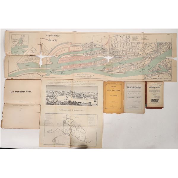 Early German Port Maps, Monetary Map, Scientific Animal Book 1890's [191759]