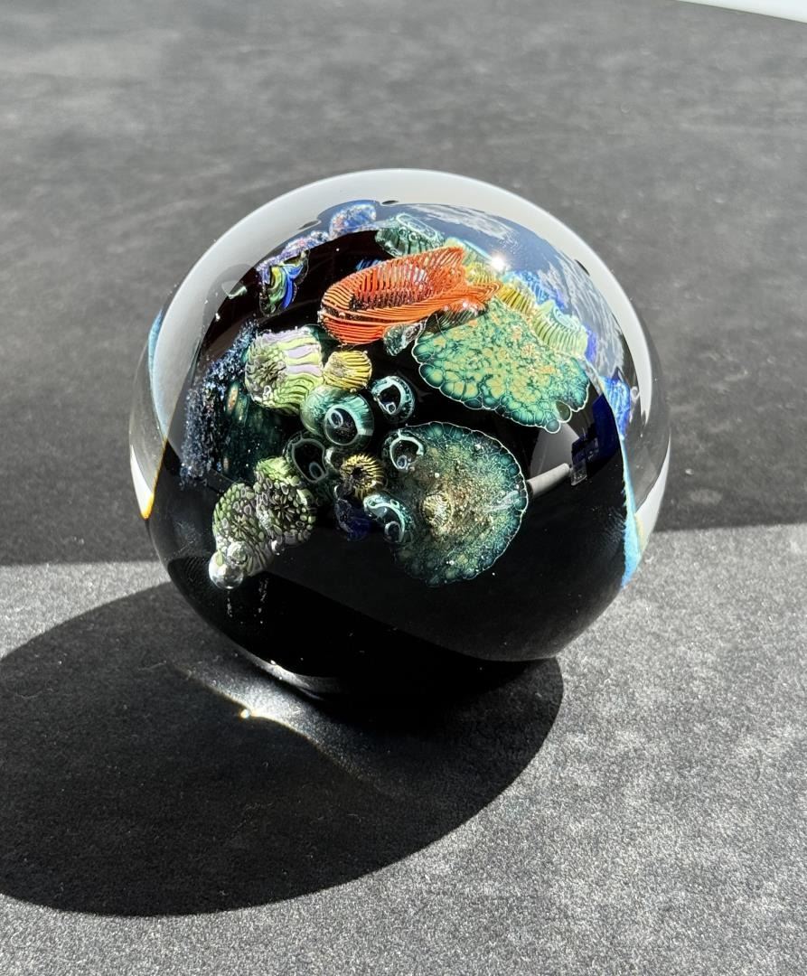 Josh Simpson Megaplanet Art Glass Paperweight
