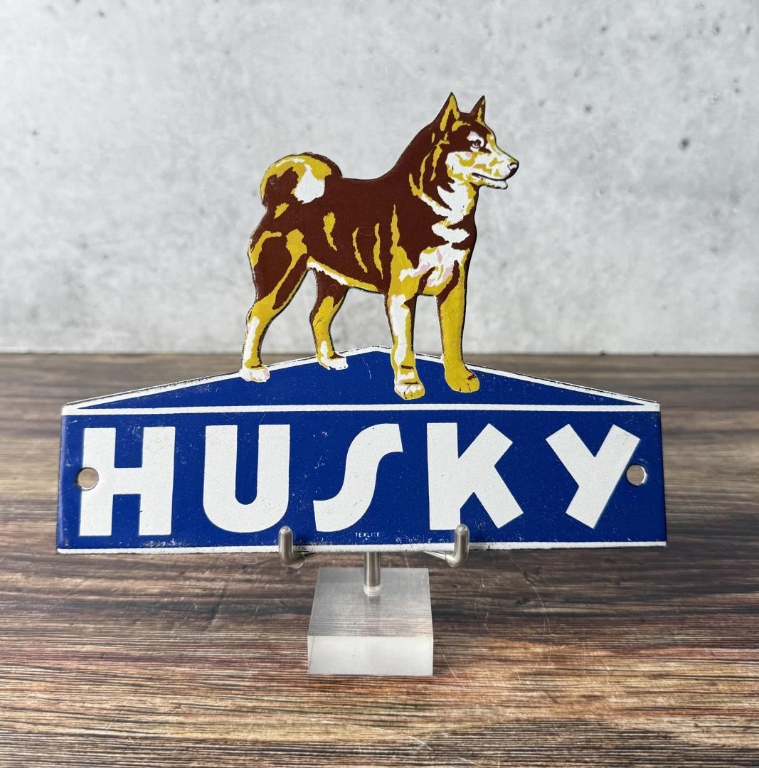 Porcelain Husky Oil Dog Sign
