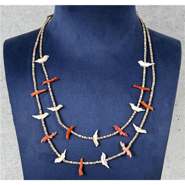 Zuni Heishi Bird Fetish Necklace