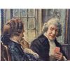 Image 3 : Antique Framed Original "The Game of Cards" Oil Painting by Frank Moss Bennett