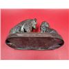 Image 2 : VTG Metal Dog & Boy Sculpture Titled "Can't You Talk?" By G. Ferrad