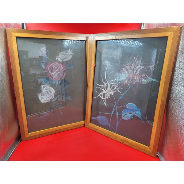Two Original Pastel Floral Paintings