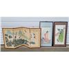 Image 1 : 2 Original Asian Paintings & Foldable Screen