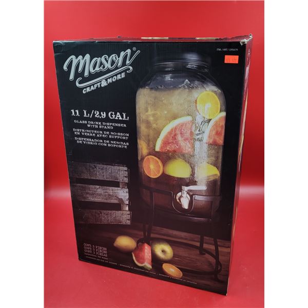 Mason Craft & More 11l/2.9Gal Glass Drink Dispenser