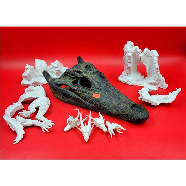 Replica Crocodilian Skull & Resin Dragon Parts