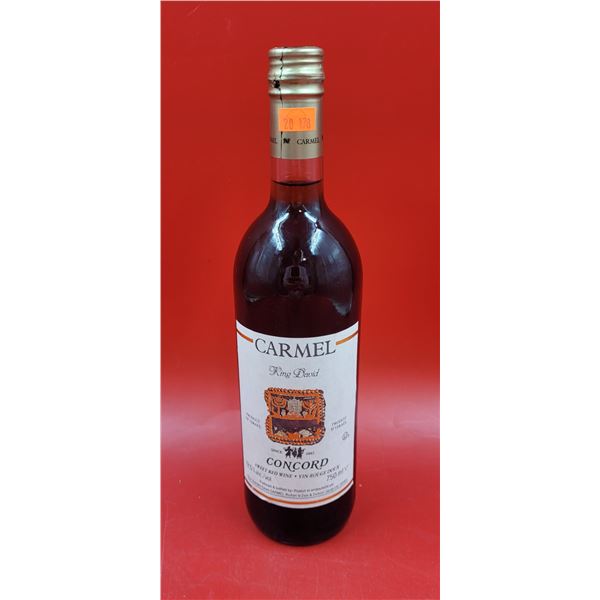 750ml Bottle Of Carmel King David Sweet Red Wine