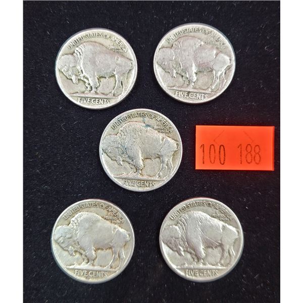 5 United States Of America Five Cent Coins
