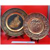 Image 1 : Two VTG Copper Embossed Decorative Wall Plates