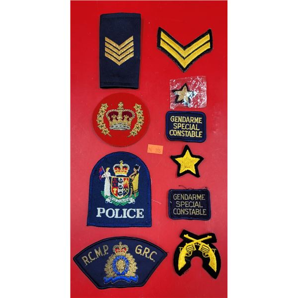 Lot Of 10 Assorted Police/Military Patches Including RCMP