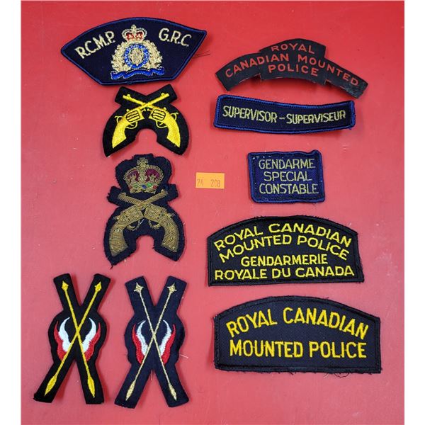 Lot Of 10 Assorted Police/Military Patches Including RCMP