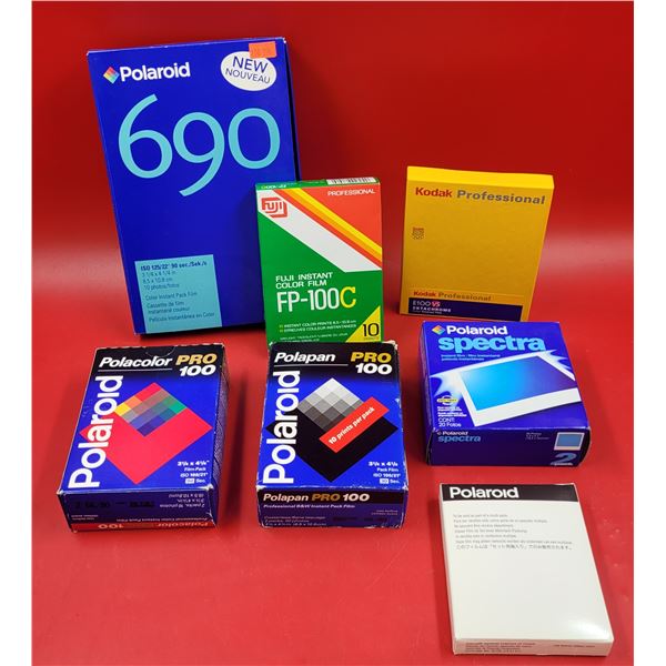 Film Lot w/ Polaroid Instant Film, Fuji Instant Film, & Kodak Professional Color Reversal Film