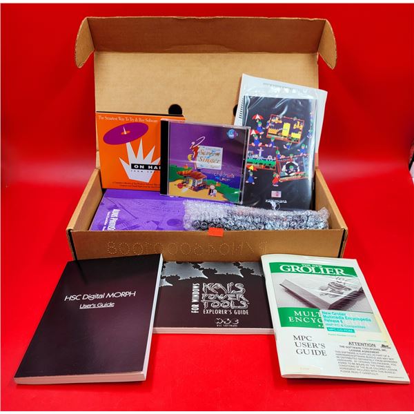 User Guide & Manual Lot w/ New Grolier Encyclopedia, Kal's Power Tools Explorer's Guide, & More