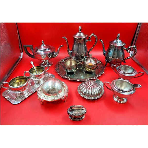 Assorted Silver-Plated Serving Ware Lot