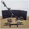 Image 1 : Sporting Good Lot w/ Pull Up Bar, TourTrek Push Cart, & Exercise Mat