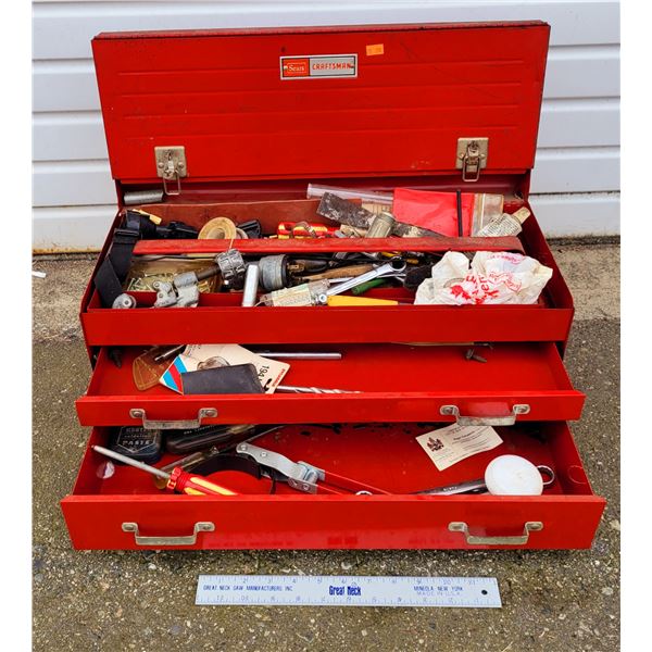 Craftsman Toolbox w/ Assorted Tools (Wrench, Screwdrivers, etc.)