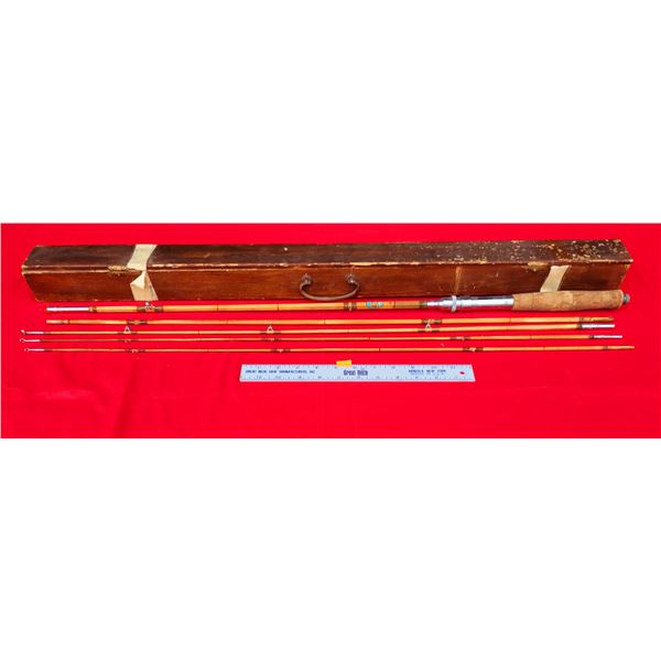 VTG Fishing Rod w/ Wooden Case