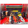 Image 1 : Assorted Tool Lot w/ Stanley Pro Mobile Tool Chest, Extension Cords, & More