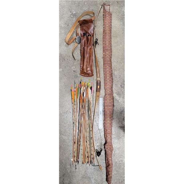 21st Century New Moon Wooden Bow w/ Case, Arrows, Belt & Accessories