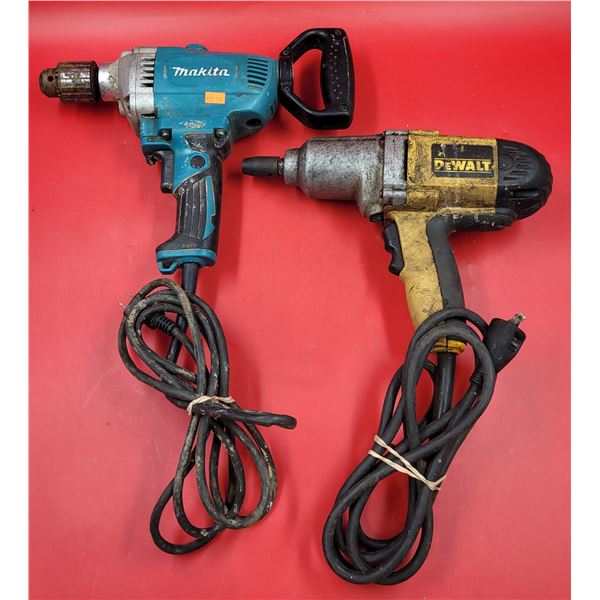 Makita Spade Handle Drill & Dewalt Impact Wrench