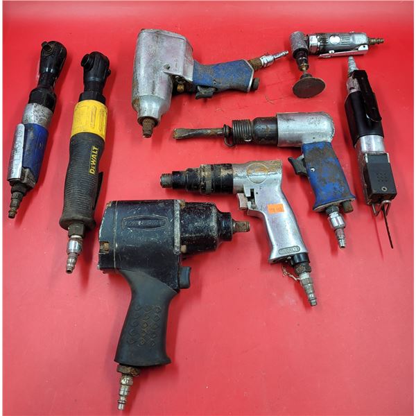 Air/Pneumatic Tool Lot w/ Impact Wrench, Air Ratchet, & More