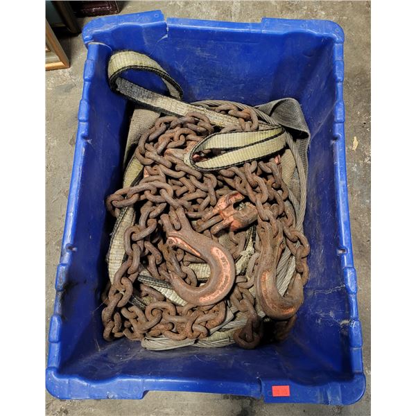 Lot of Chain w/ Hooks & Strap