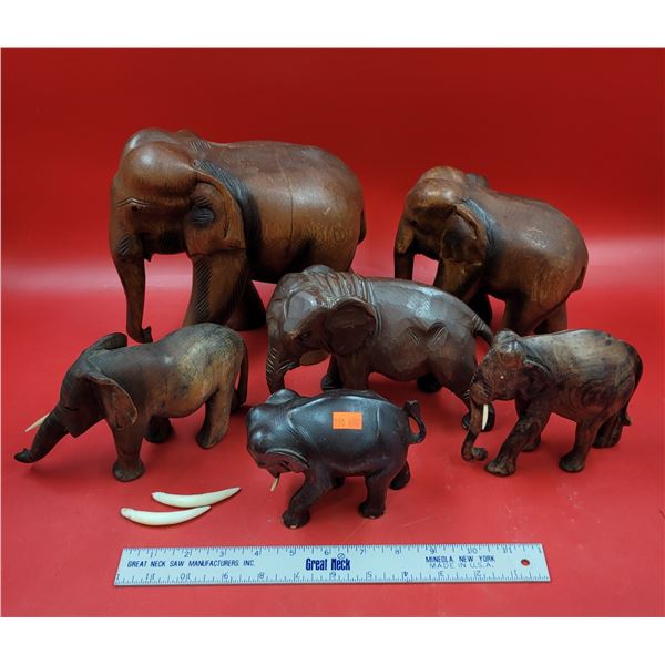 Carved Wooden Elephants