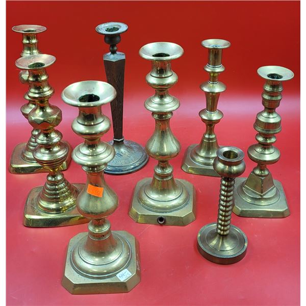 Assorted Brass Candleholders