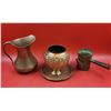 Image 1 : Copper Lot w/ Pitcher, Bowl, & Cezve/Briki (Coffee Pot)