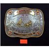 Image 1 : Sterling Silver Plate J & J Arena Champion 1987 Belt Buckle Montana Silversmiths