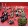 Image 1 : Wood, Stone, & Antler Lot w/ Assorted Stones, Himalayan Salt Candleholder, Burlwood, & Deer Antler