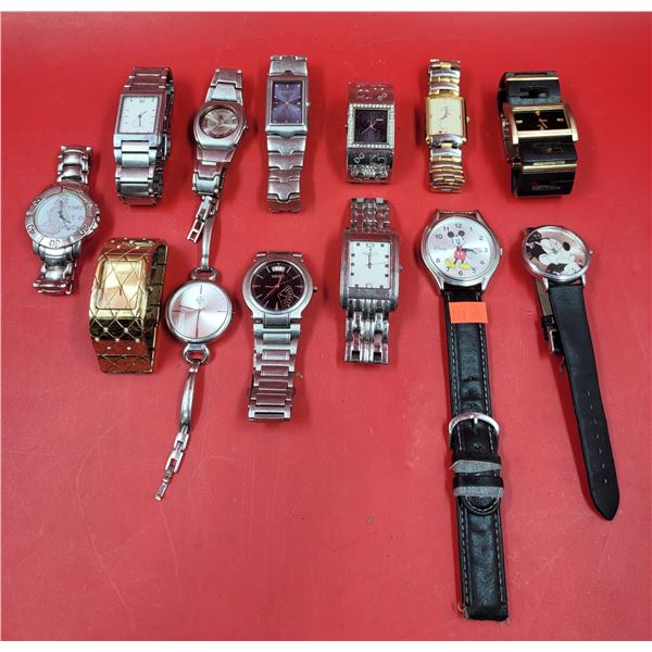 Lot of Assorted Watches w/ Disney, Seiko, Titan, Calvin Klein, Guess, & More