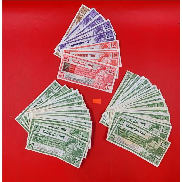 Lot Of VTG Canadian Tire Money