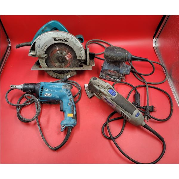 Makita Drywall Drill/Skill Saw (Cord Cut)/Bosch Sander and Dremel Grinder