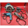 Image 1 : Makita Drywall Drill/Skill Saw (Cord Cut)/Bosch Sander and Dremel Grinder