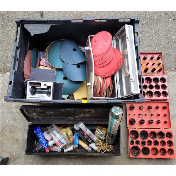 Lot of Sanding Discs/Liquids and O-Rings
