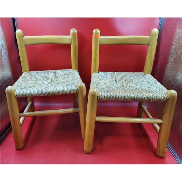2 Children's Chairs w/ Rush Seats