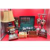 Image 1 : VTG Kitchen & Home Lot w/ Candleholders, Cutlery, Lamp, & More