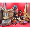 Image 1 : Home Decor Lot w/ Rooster, Wicker Baskets, Elephant Carving, & More