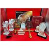 Image 1 : Religious Item Lot w/ Hand-Carved Alabaster Sculptures, 2 Cherub Figurines, Crosses, Rosary, & More