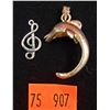 Image 1 : 2 Sterling Charms/Pendants (Music Note & Dolphin)