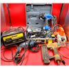 Image 1 : Assorted Tool Lot w/ MotoMaster Battery Charger, Black & Decker Planer, Bosch Hammer Drill, & More