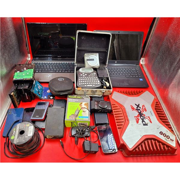 Electronics Lot w/ 2 Laptops, Label Maker, Sony Xplod Car Audio Amplifier, & More